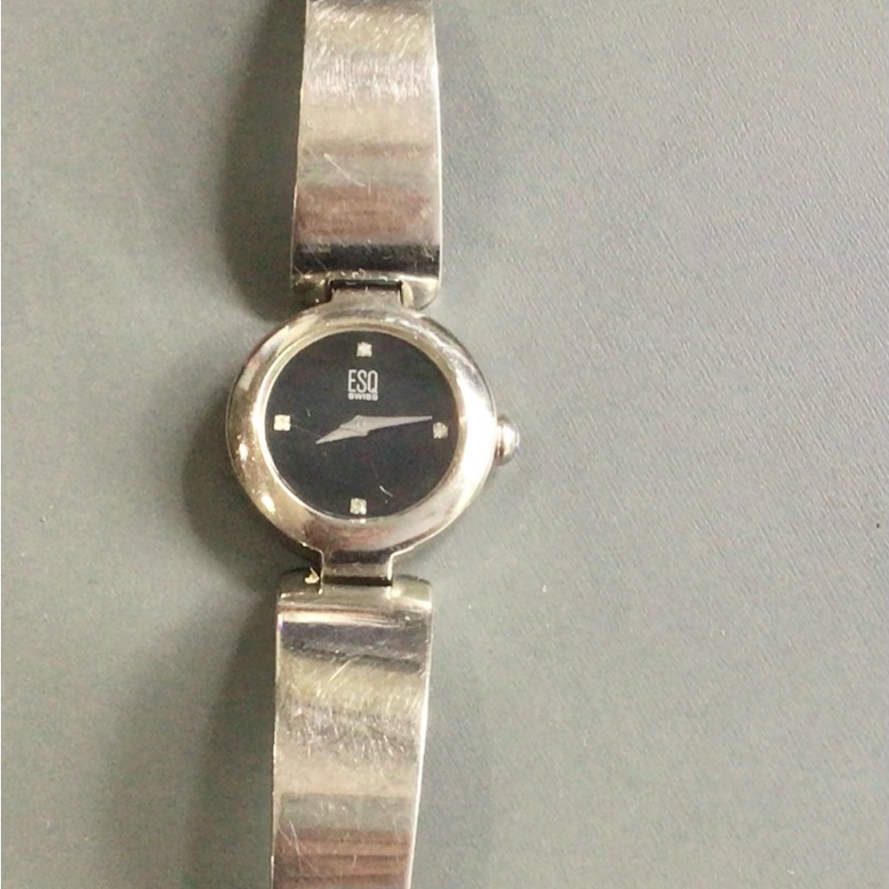 ESQ  Vintage by Movado Ladies Watch Black Dial Stainless Bracelet